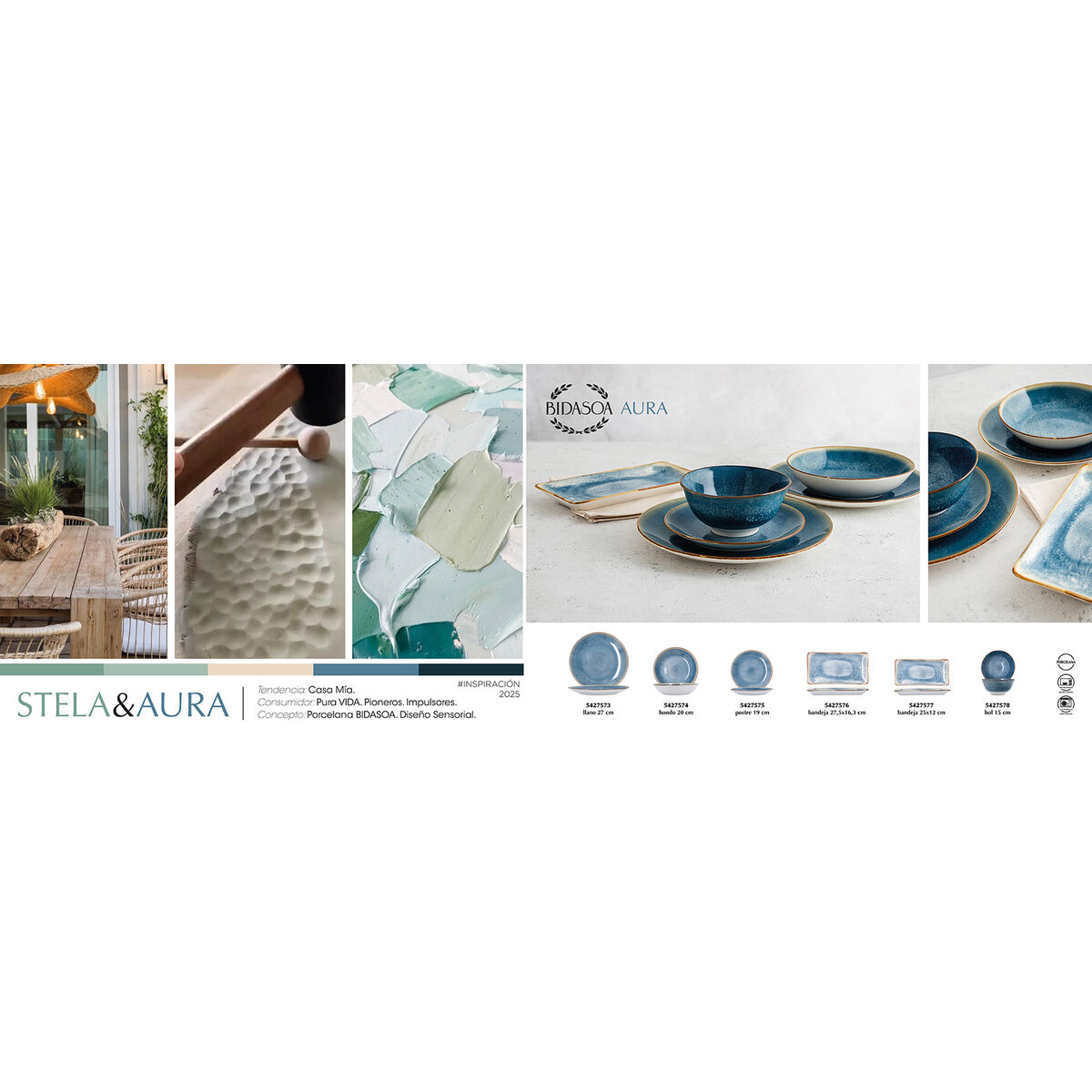 Bandeja de Aperitivos Bidasoa Aura Blanco 27,5 x 16,3 cm (6 Unidades)