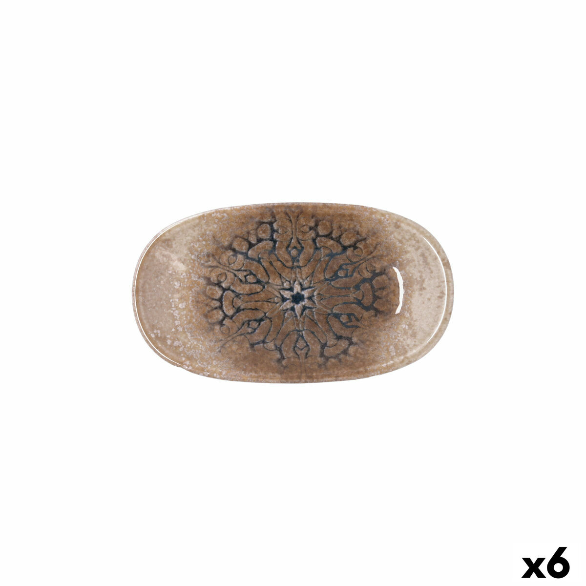 Bandeja de Aperitivos Bidasoa Deneb Hydrozero Marrón 19 x 11 cm (6 Unidades)