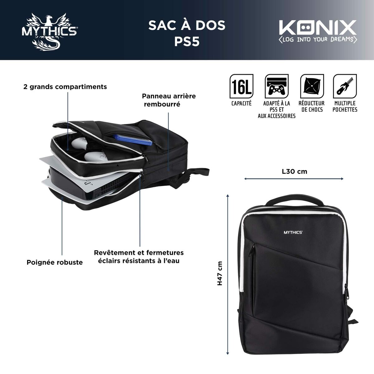 Mochila Escolar KONIX Negro