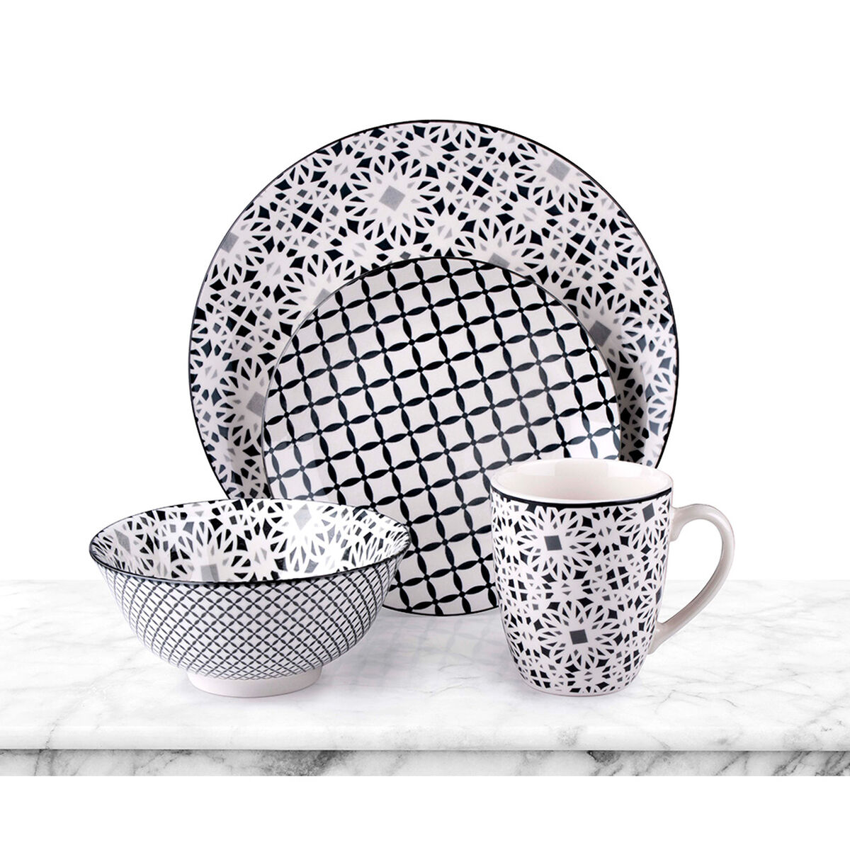 Vajilla Alpina Multicolor Cerámica 16 Piezas (4 Unidades)