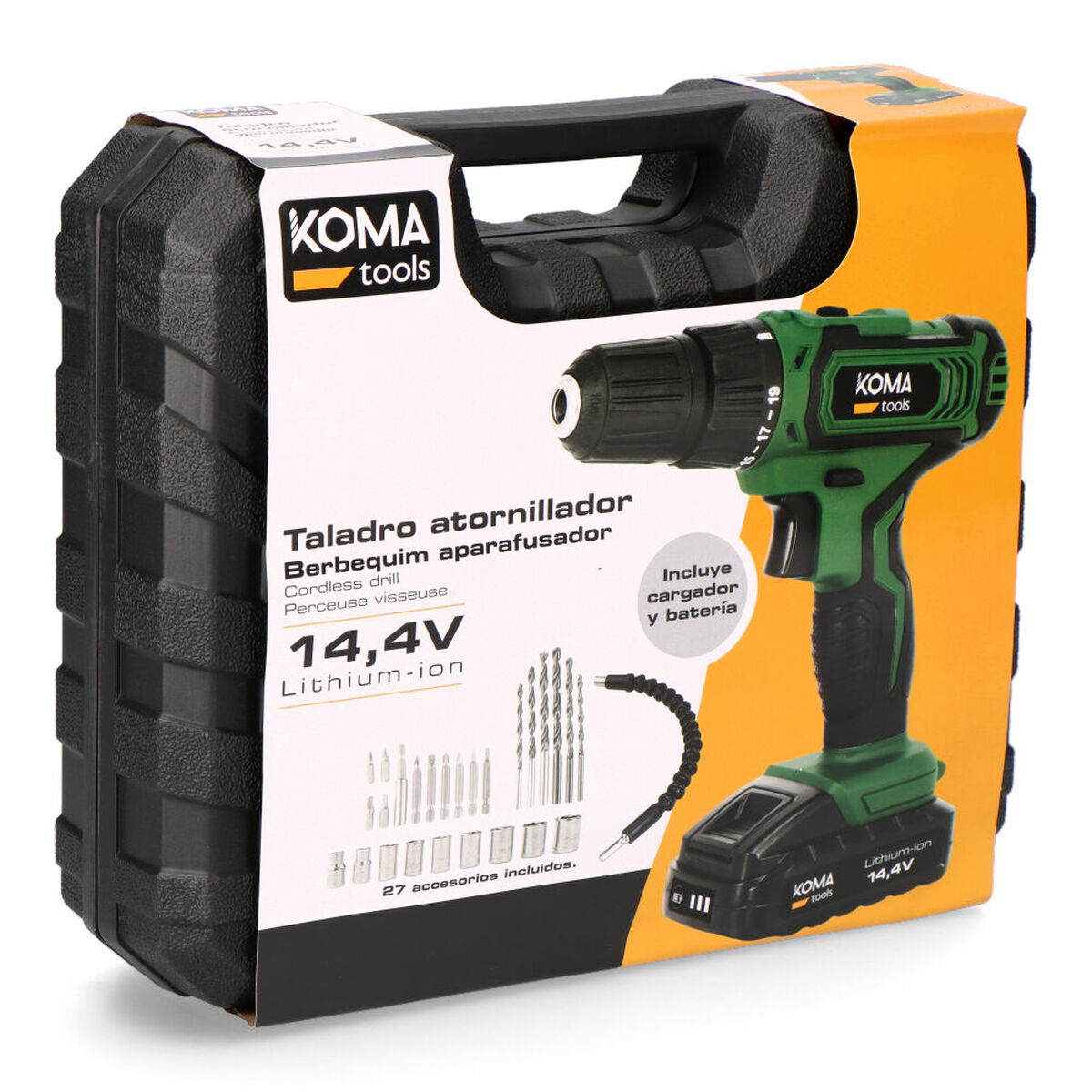 Set de taladro y accesorios Koma Tools 22 Nm