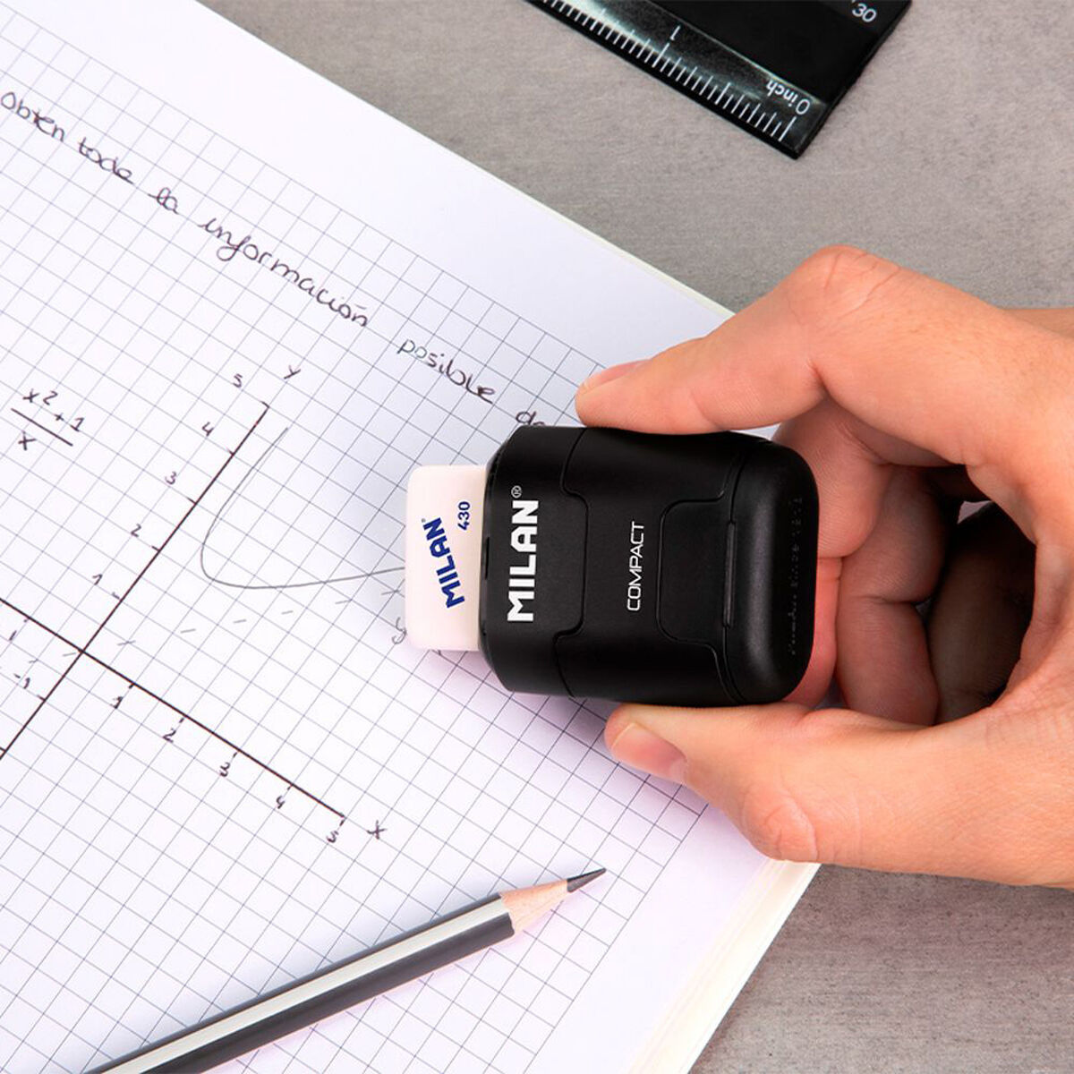 Sacapuntas Milan compactserie especial shadow Negro Caucho