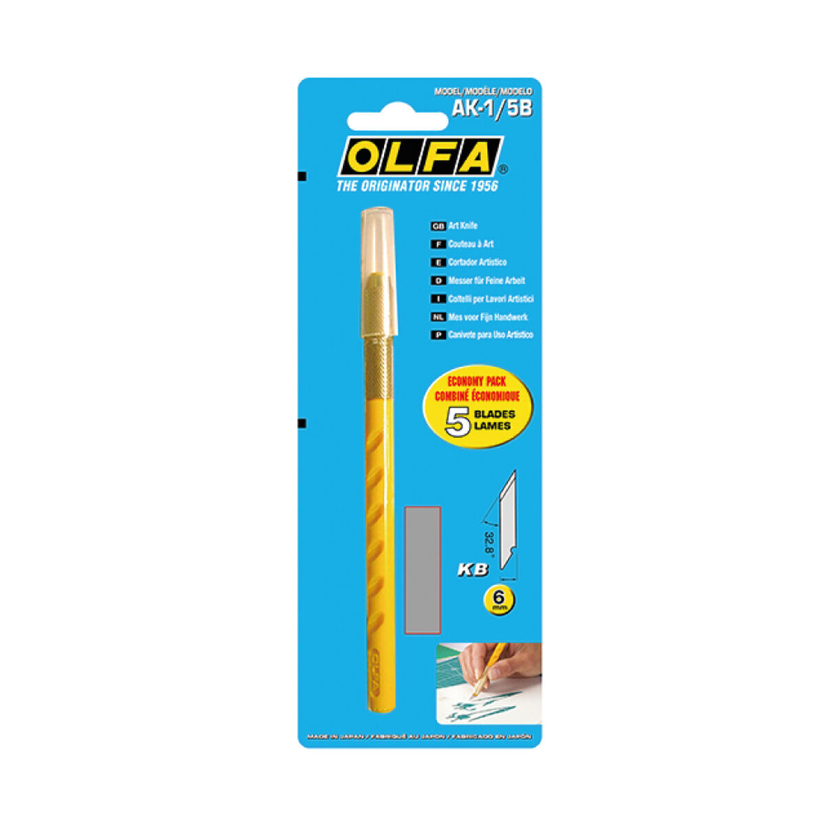 Cúter Olfa ak-1/5b Amarillo Plástico