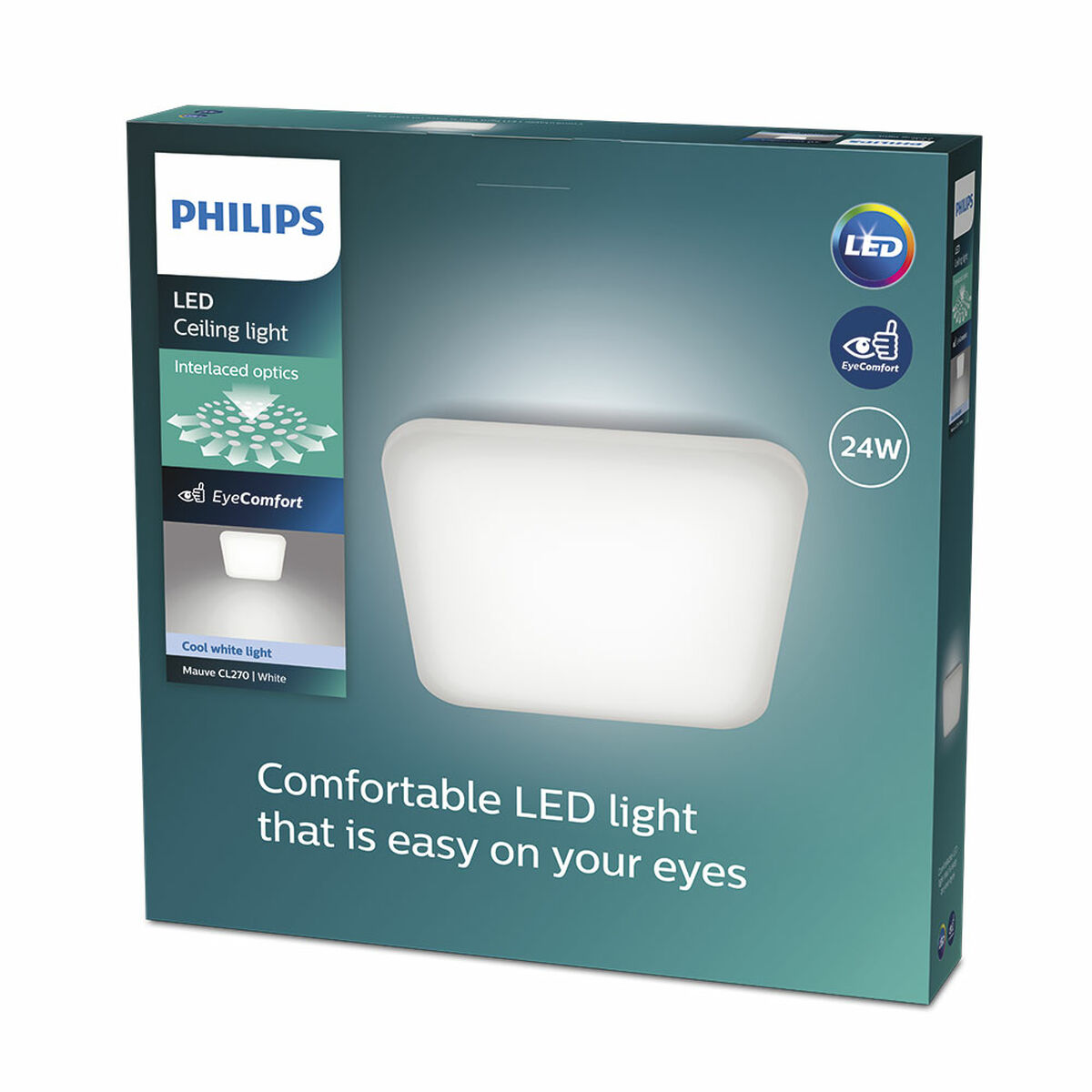 Plafón LED Philips mauve 24 W 43 x 43 x 7,5 cm Blanco Metal (4000 K)