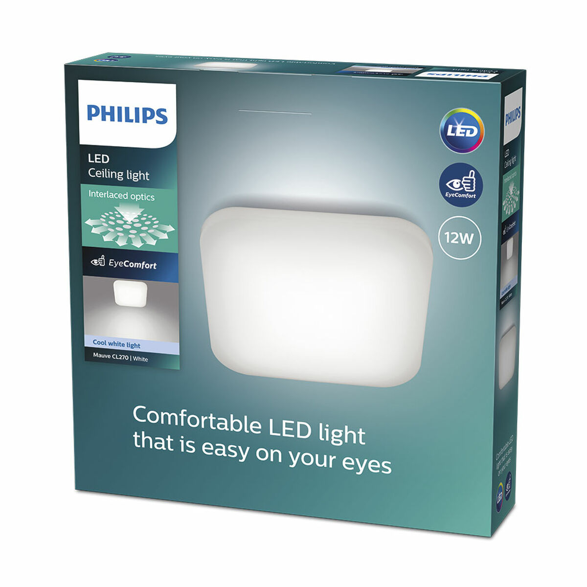 Plafón LED Philips mauve 12 W 26 x 26 x 6,5 cm Blanco Metal (4000 K)