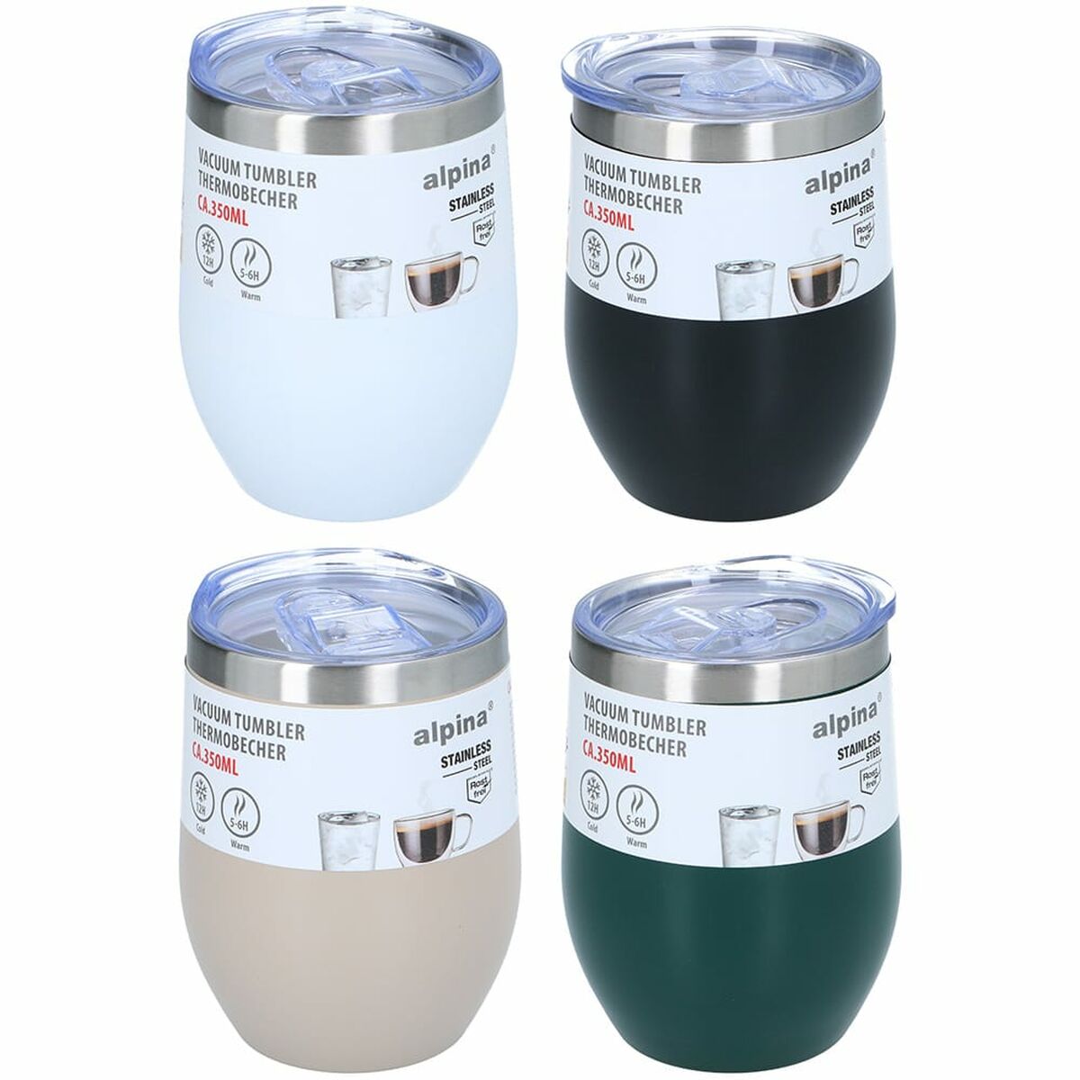 Taza Termo con Tapa Alpina Multicolor 350 ml