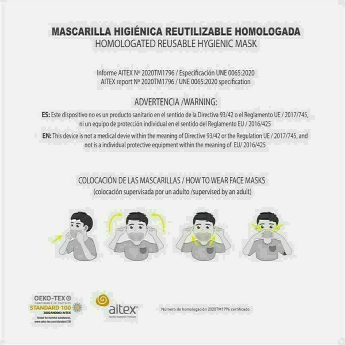 Mascarilla Higiénica de Tela Reutilizable Harry Potter black