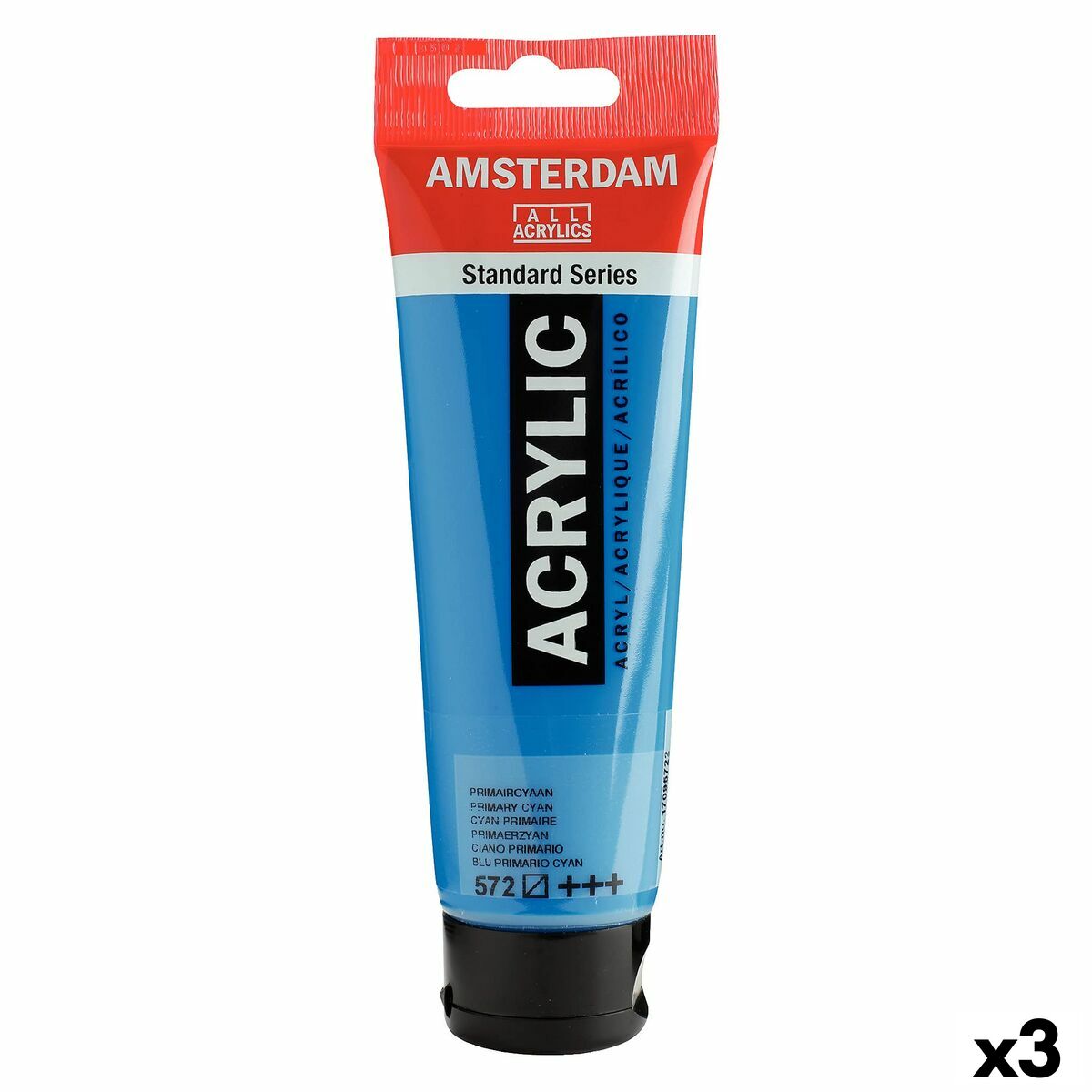 Pintura acrílica Talens Amsterdam Cian 120 ml (3 Unidades)