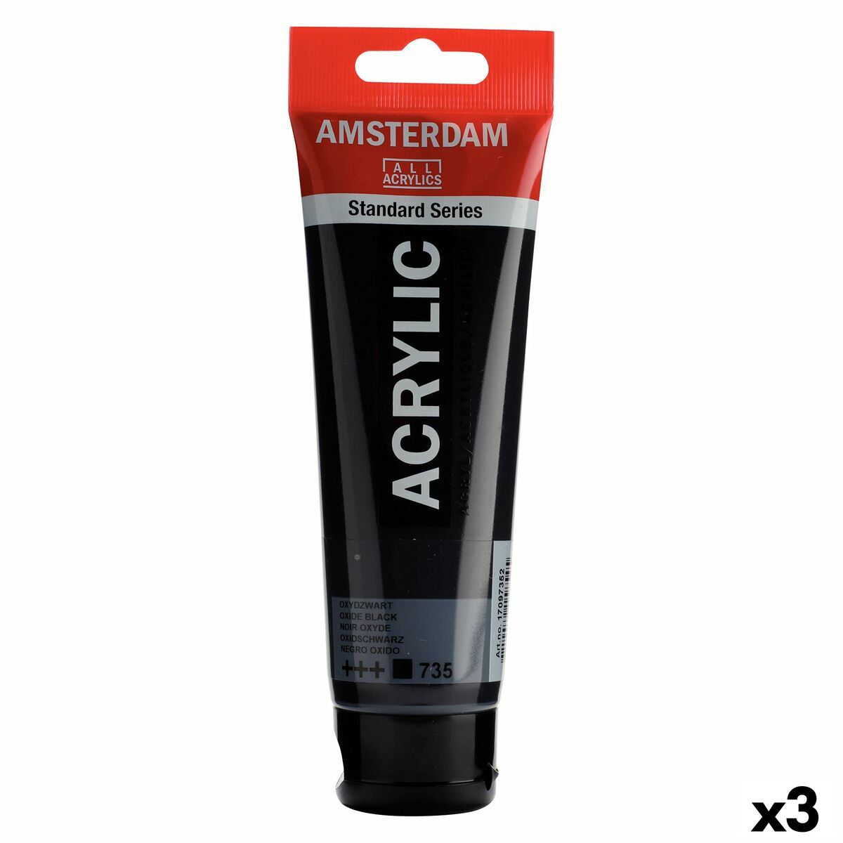 Pintura acrílica Talens Amsterdam Negro 120 ml (3 Unidades)