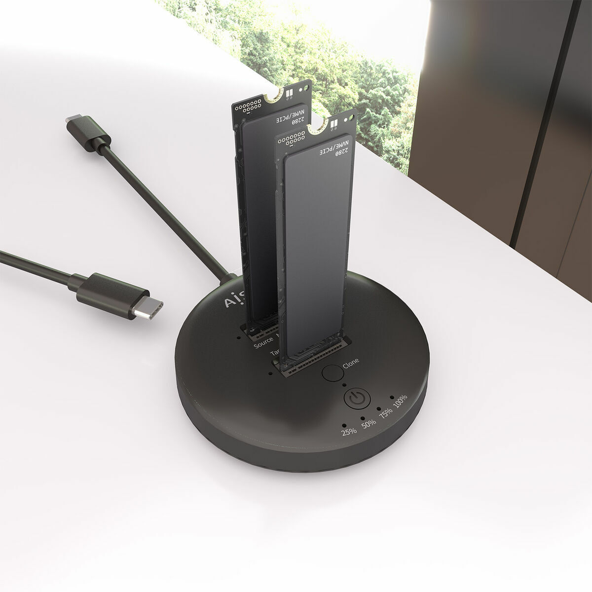 Base de carga Aisens ASDS-2M2N05-BK Negro