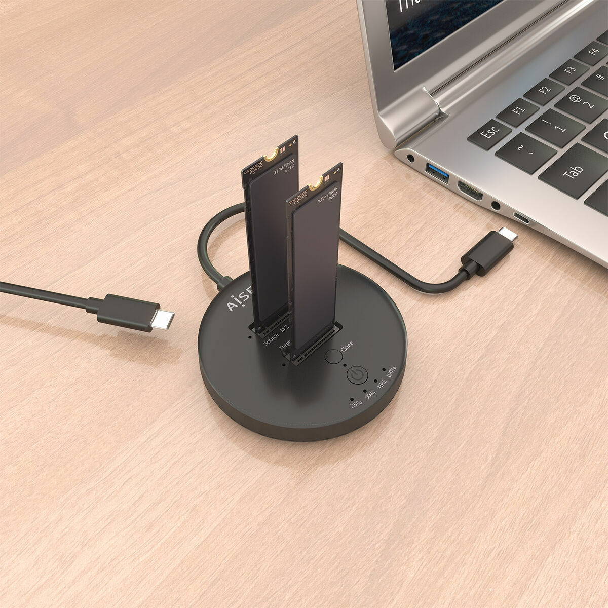 Base de carga Aisens ASDS-2M2N05-BK Negro