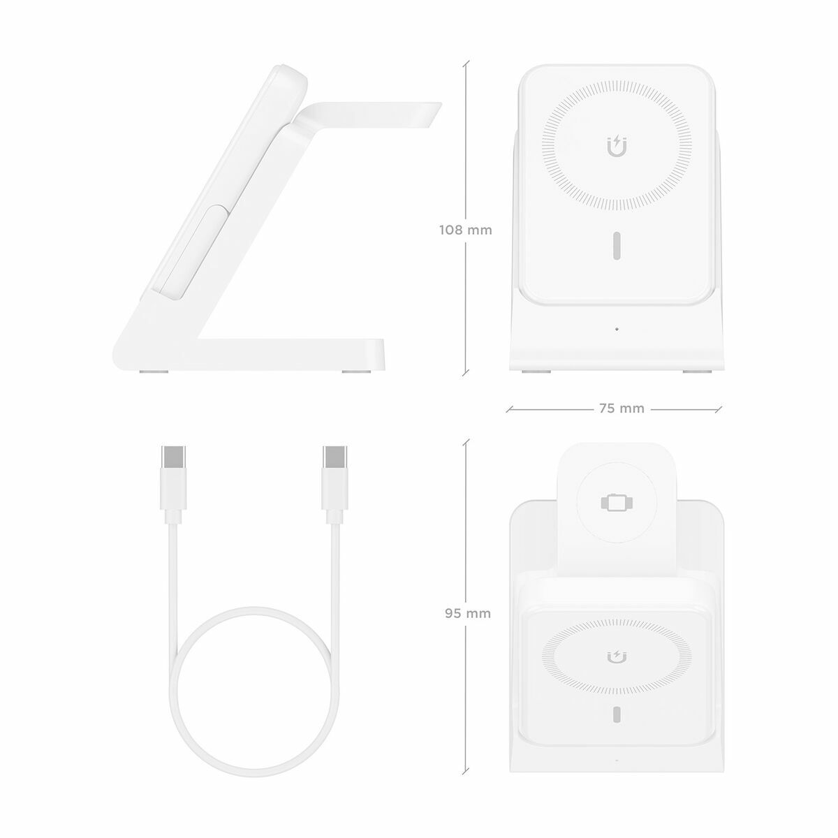 Cargador Inalámbrico Aisens ASCH-15W4WC063-W Blanco 15 W