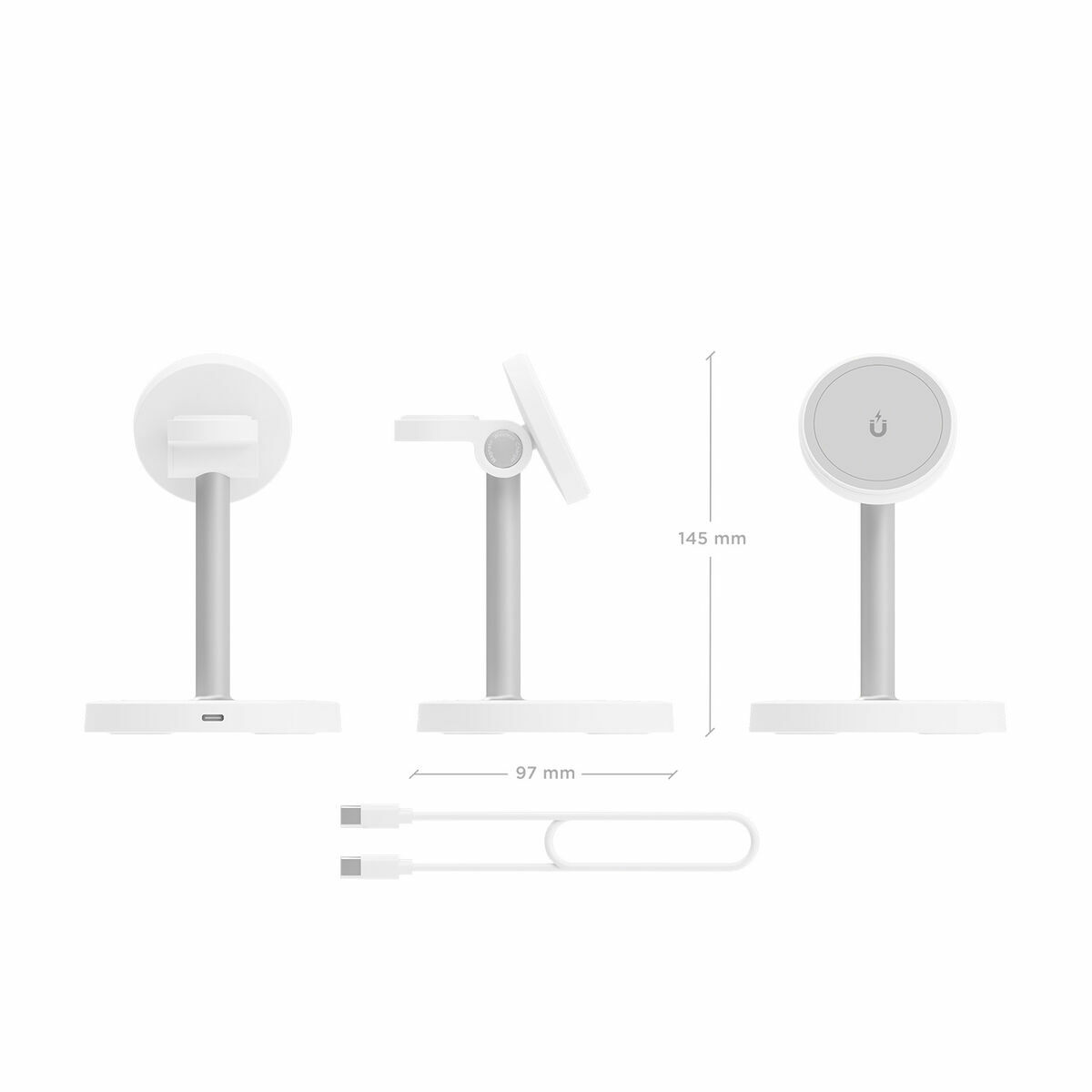 Cargador Inalámbrico Aisens ASCH-15W3WC065-W Blanco 15 W