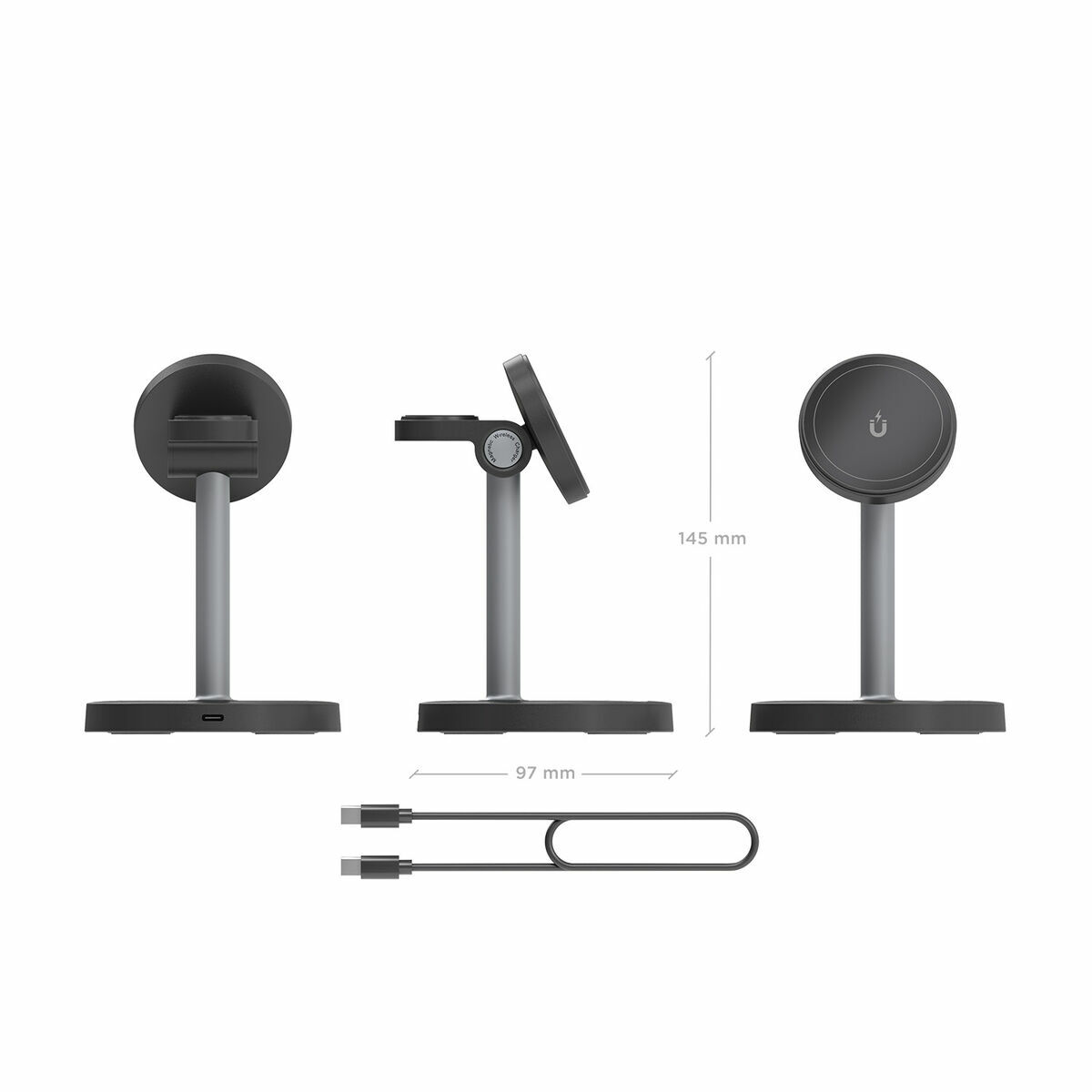 Cargador Inalámbrico Aisens ASCH-15W3WC066-BK Negro 15 W