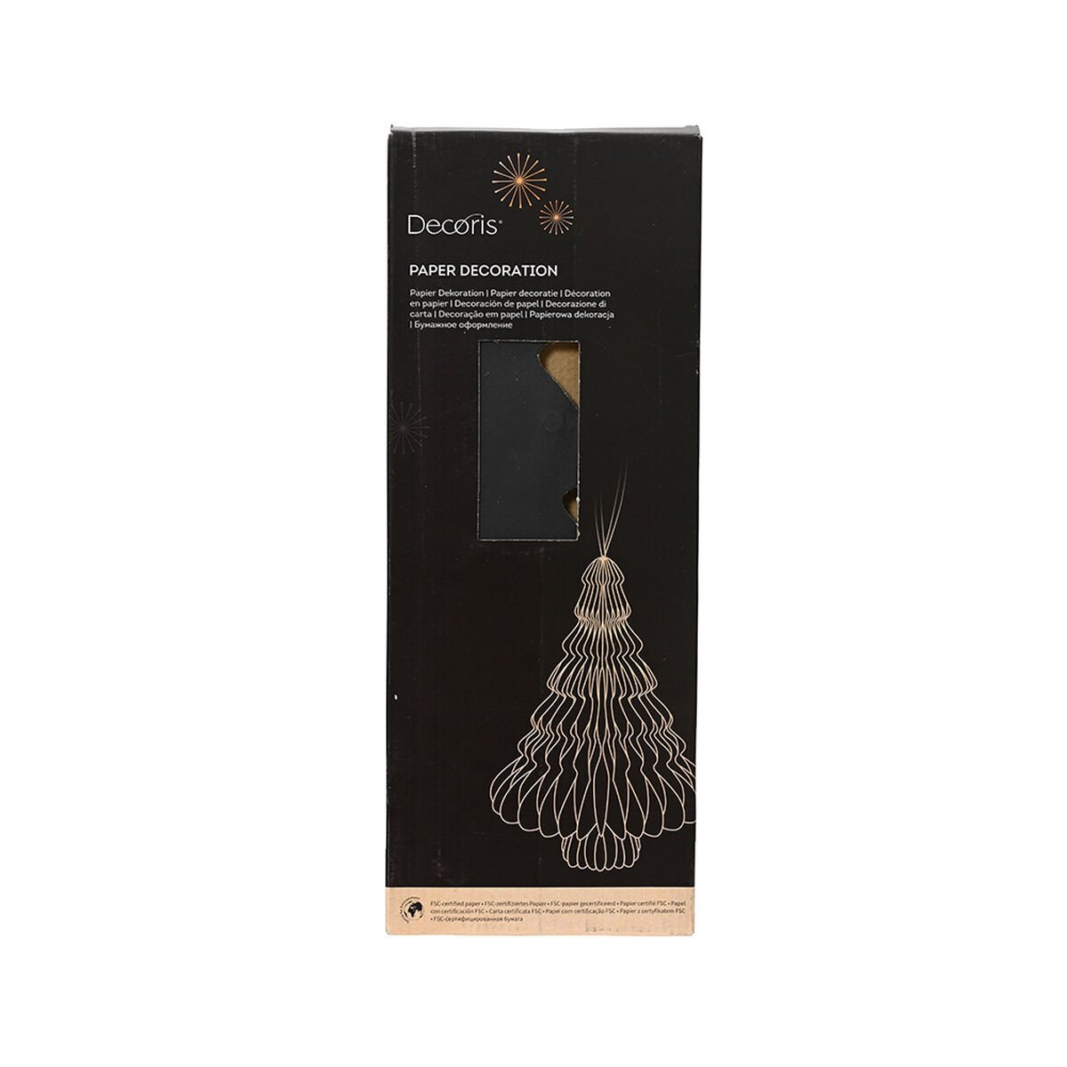 Árbol de Navidad Decoris Negro Papel Ø 30 x 40 cm