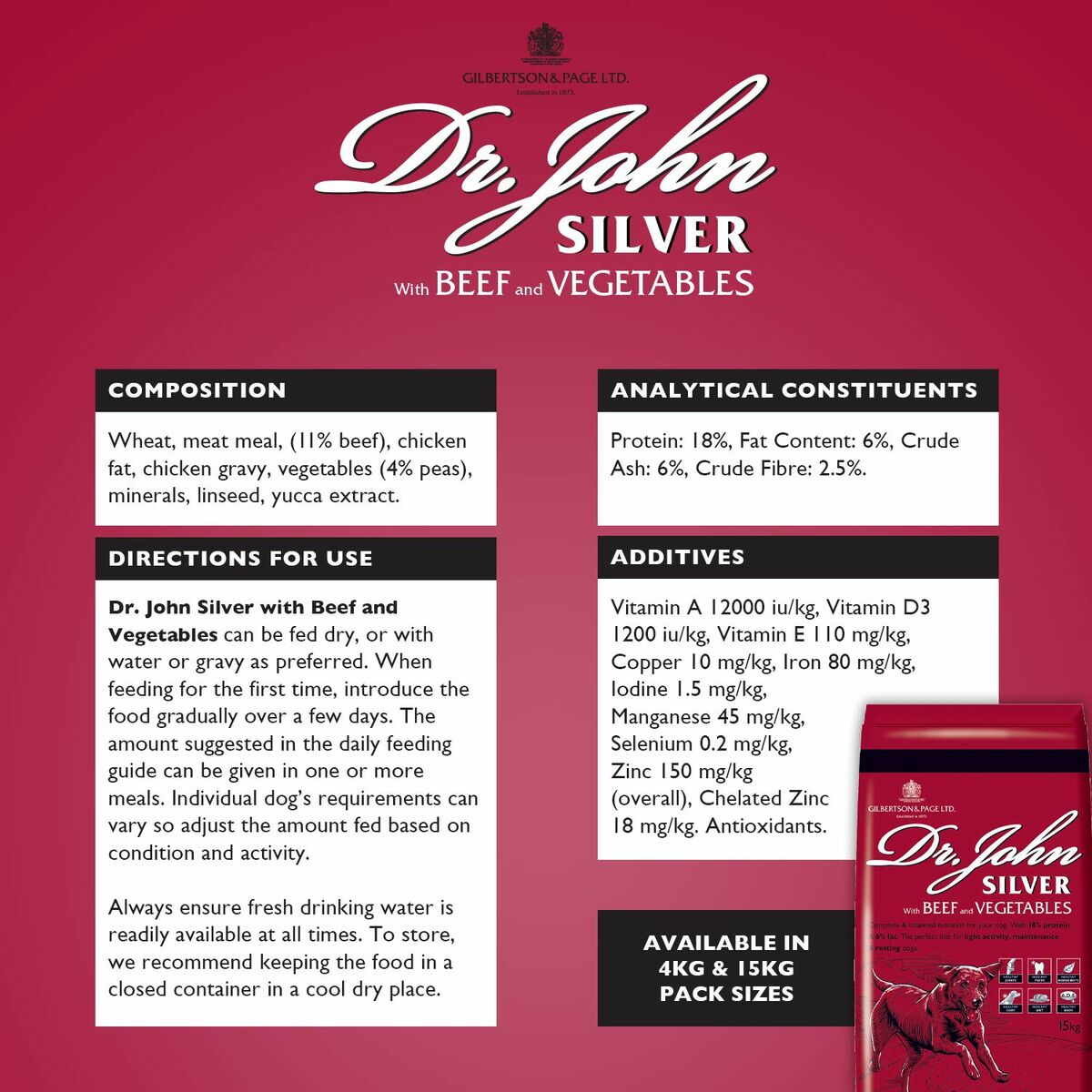 Pienso Dr.John Carne de vacuno 15 g 15 kg