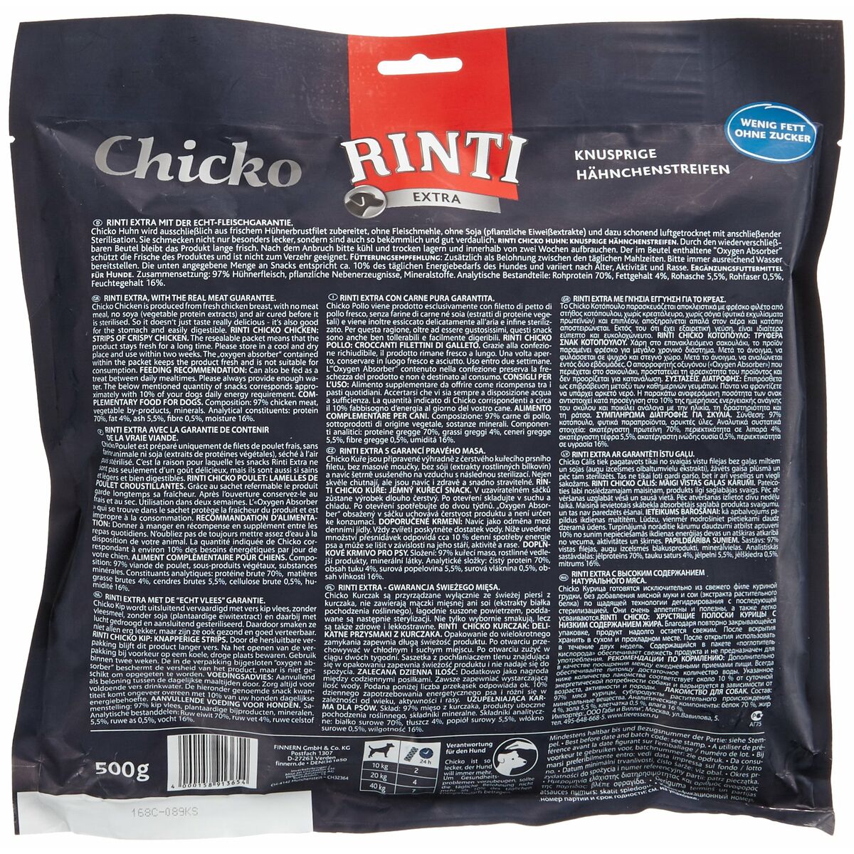 Snack para Perros Rinti Pollo 500 g