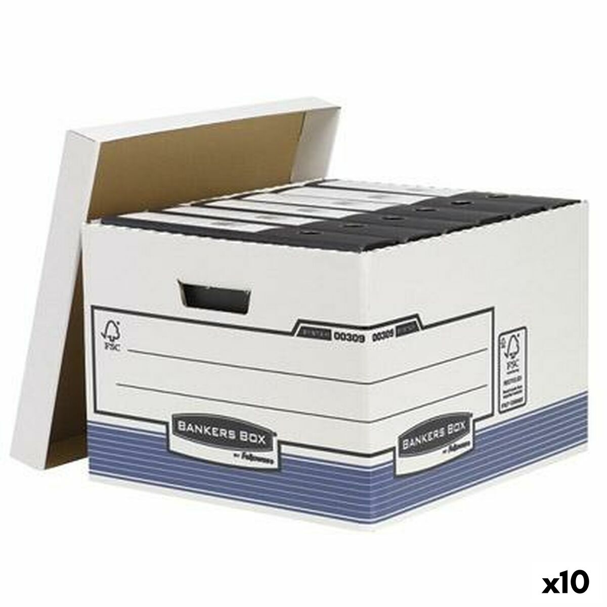Caja de Archivo Fellowes    Azul Blanco 10 Unidades (29,4 x 38,7 x 44,5 cm)