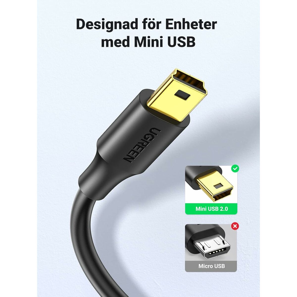Cable USB 2.0 A a Mini USB B Ugreen 30472 Negro