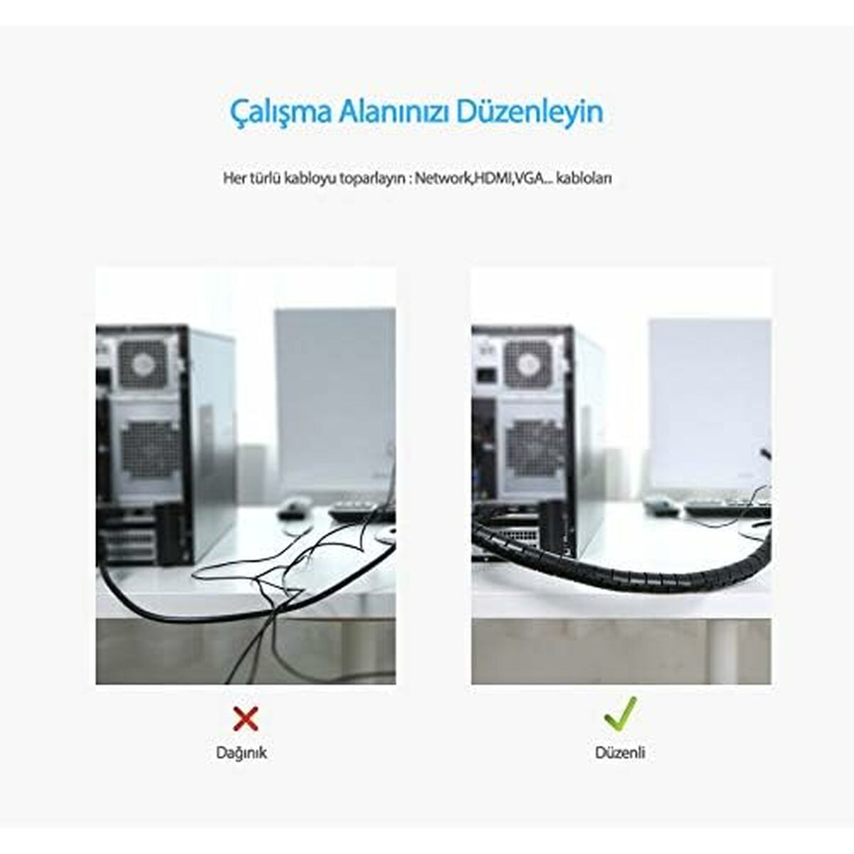 Bridas para cables Ugreen 30818 Verde Polietileno Plástico