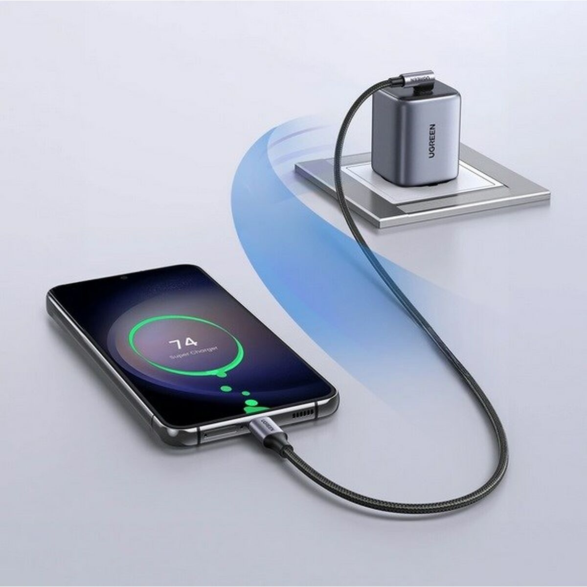 Cable USB-C a USB-C Ugreen 50122B Gris 50 cm