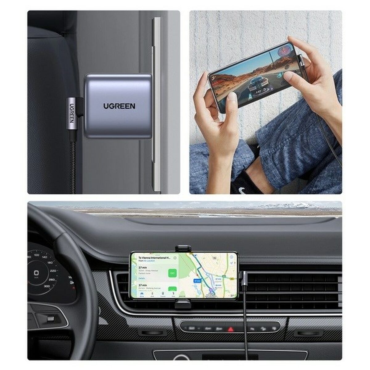 Cable USB-C a USB-C Ugreen 50122B Gris 50 cm