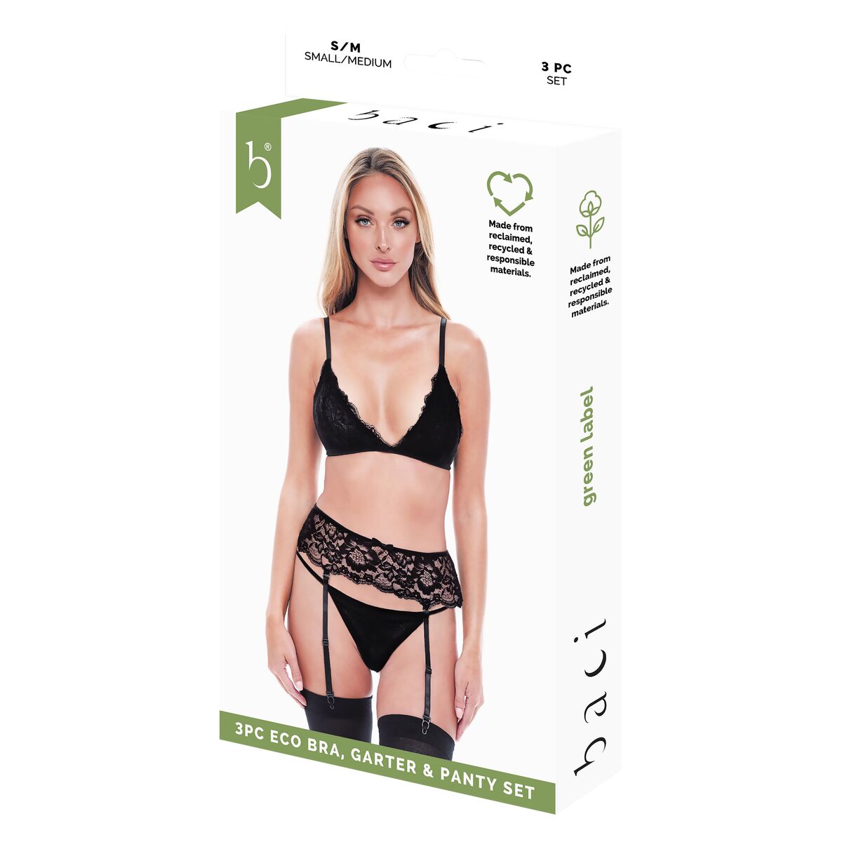 Conjunto de Lencería Baci Lingerie Negro (S/M)