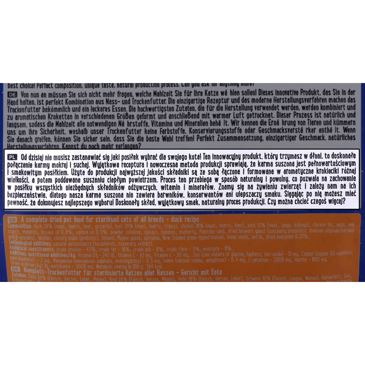 Comida para gato Dolina Noteci 8534 Pato 1 kg