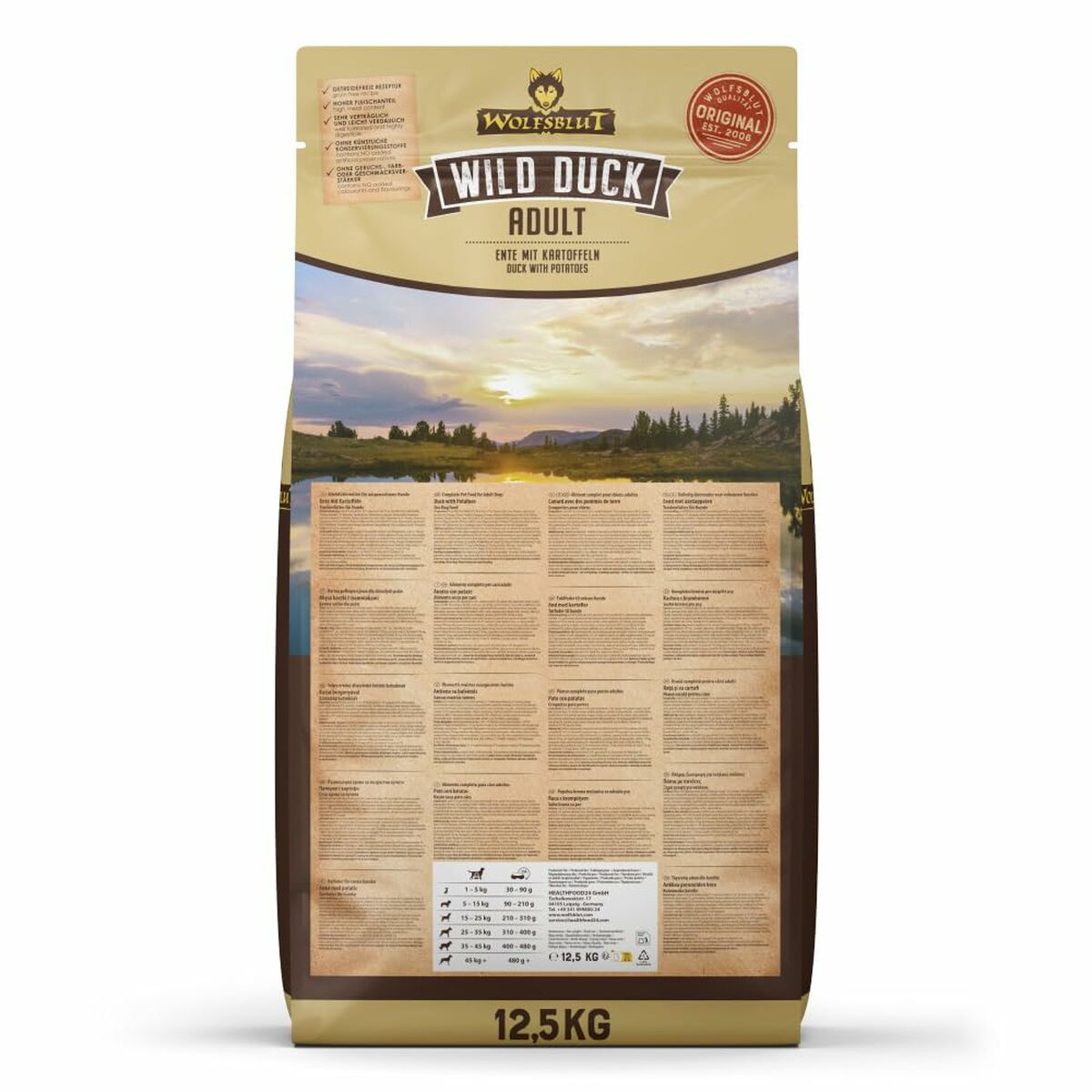 Pienso Wolfsblut Adulto Pato Patatas 12,5 Kg