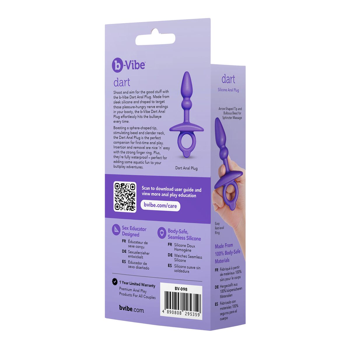Plug Anal B-Vibe Morado (7,6 cm)