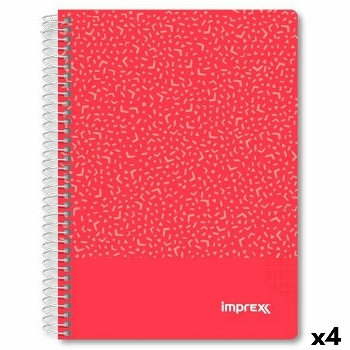Cuaderno Imprex Rojo A5 80 Hojas (4 Unidades)
