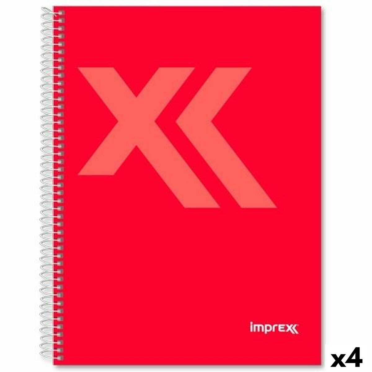 Cuaderno Imprex Rojo Din A4 80 Hojas (4 Unidades)