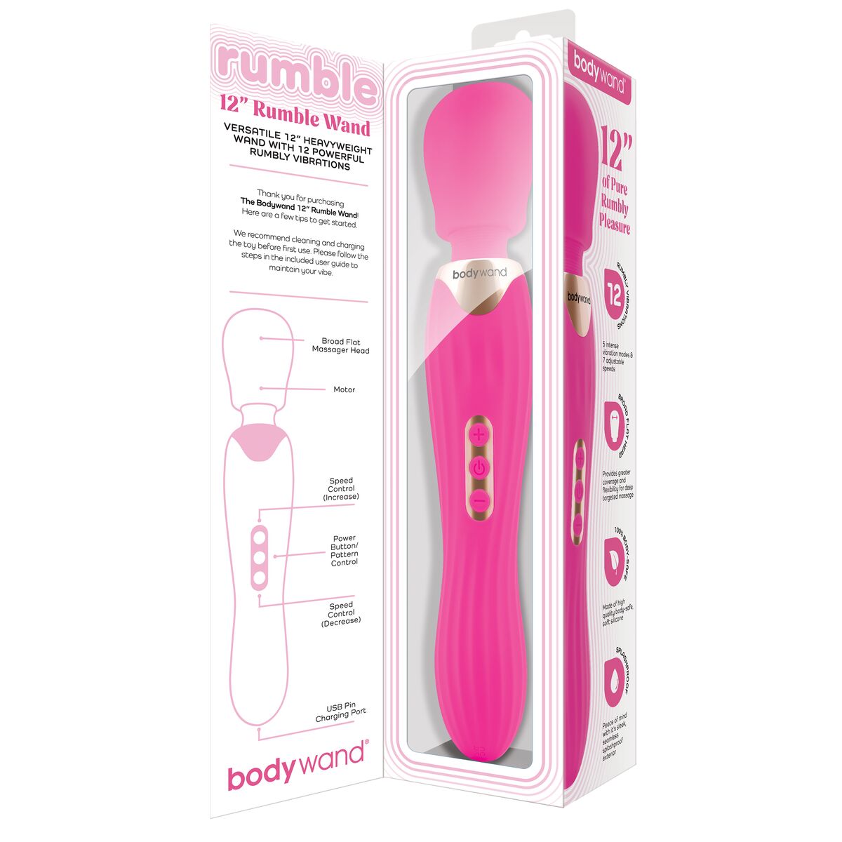 Masajeador Bodywand Wand 12 Rosa