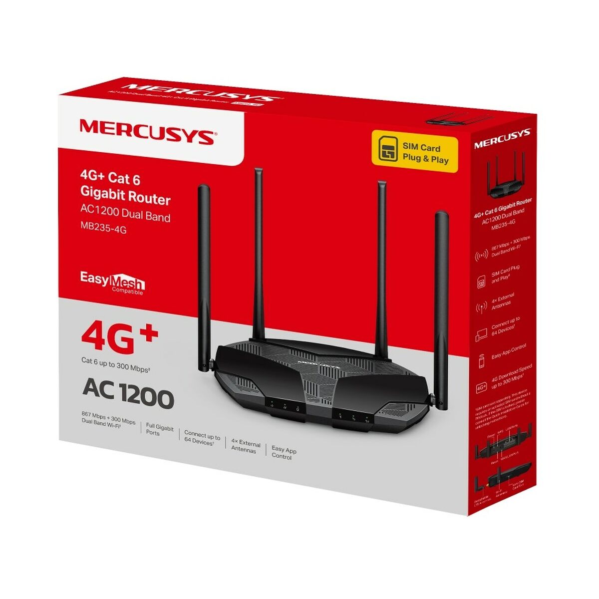 Router Mercusys MB235-4G Negro RJ45 Wi-Fi 4