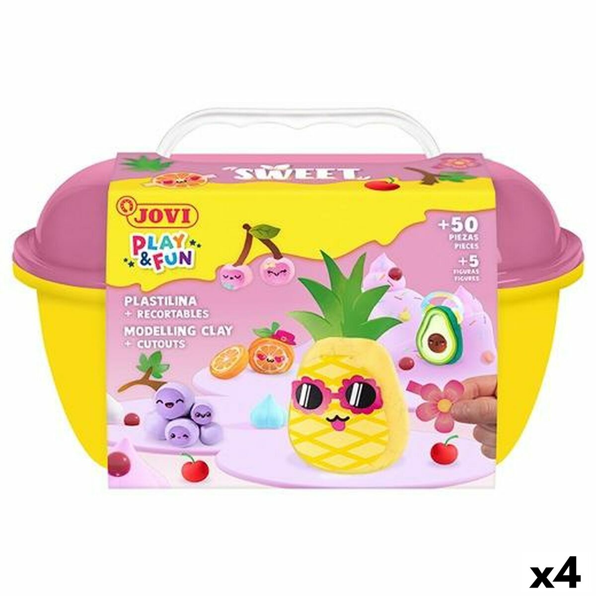 Juego de Plastilina Jovi PLAY&FUN SWEET Multicolor (4 Unidades)