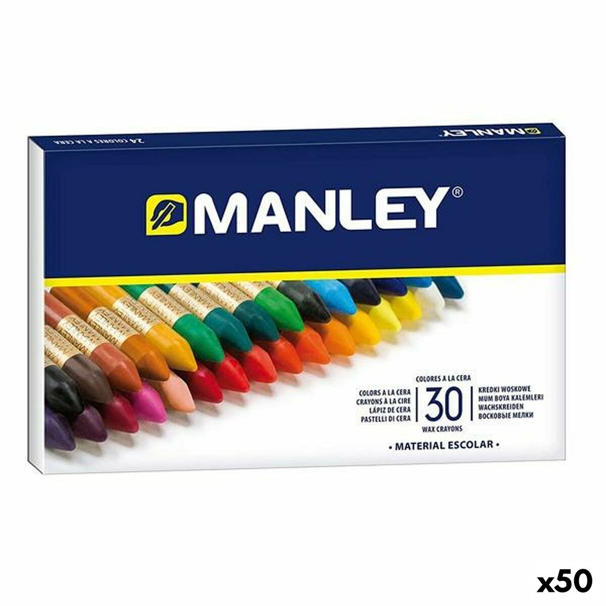 Ceras de colores Manley Multicolor 30 piezas (50 Unidades)