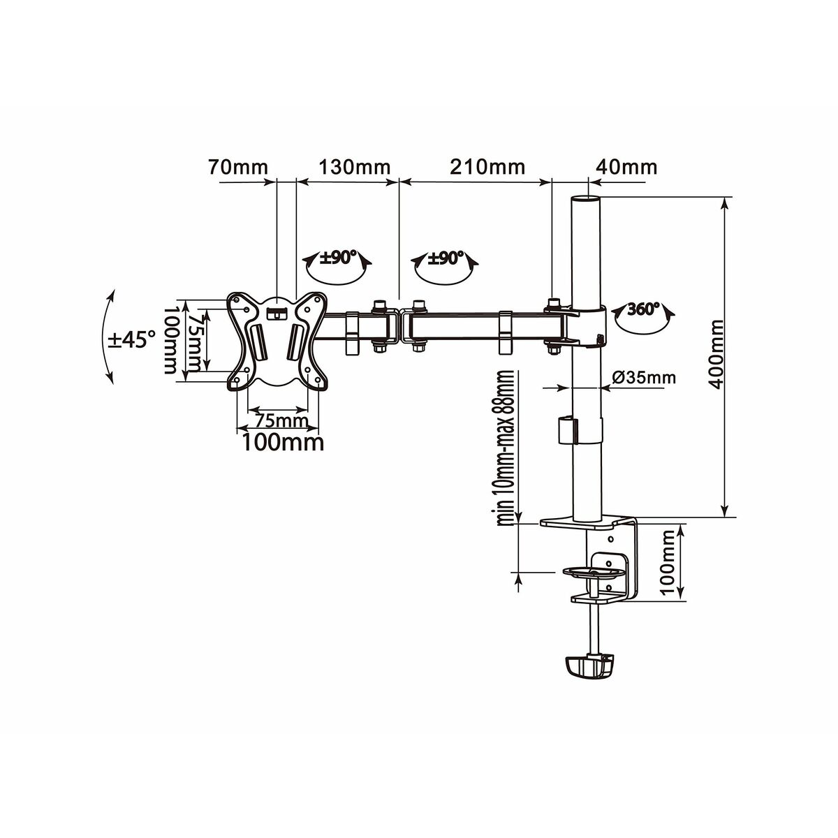 Soporte de Mesa para Pantalla Equip 650151 27"