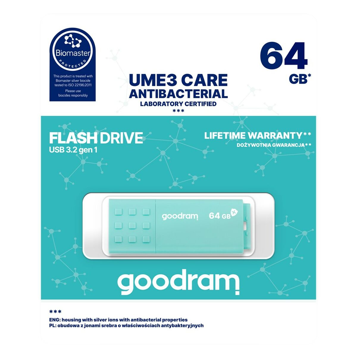Memoria USB GoodRam UME3-0640CRR11 Turquesa 64 GB