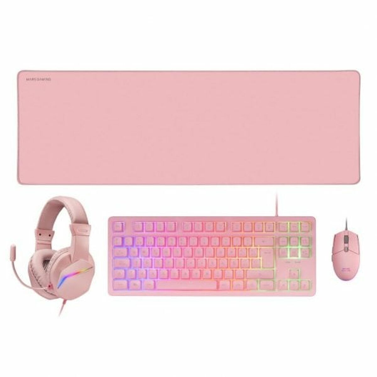 Pack Gaming Mars Gaming MCPRGB3PES Qwerty Español