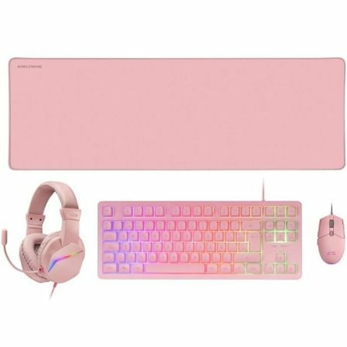 Pack Gaming Mars Gaming MCPRGB3PES Qwerty Español