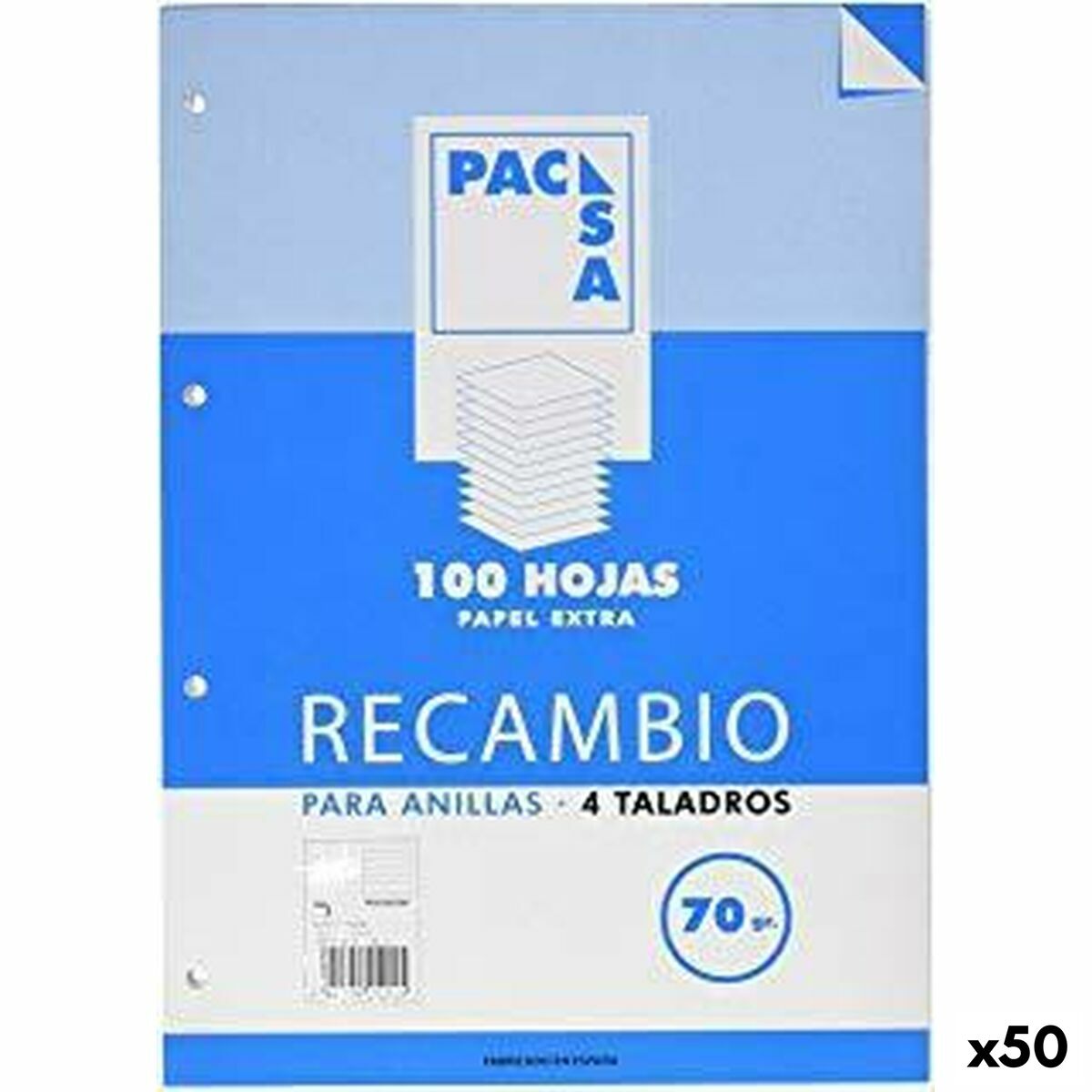 Papel Pacsa A5 100 Hojas Recambio (50 Unidades)