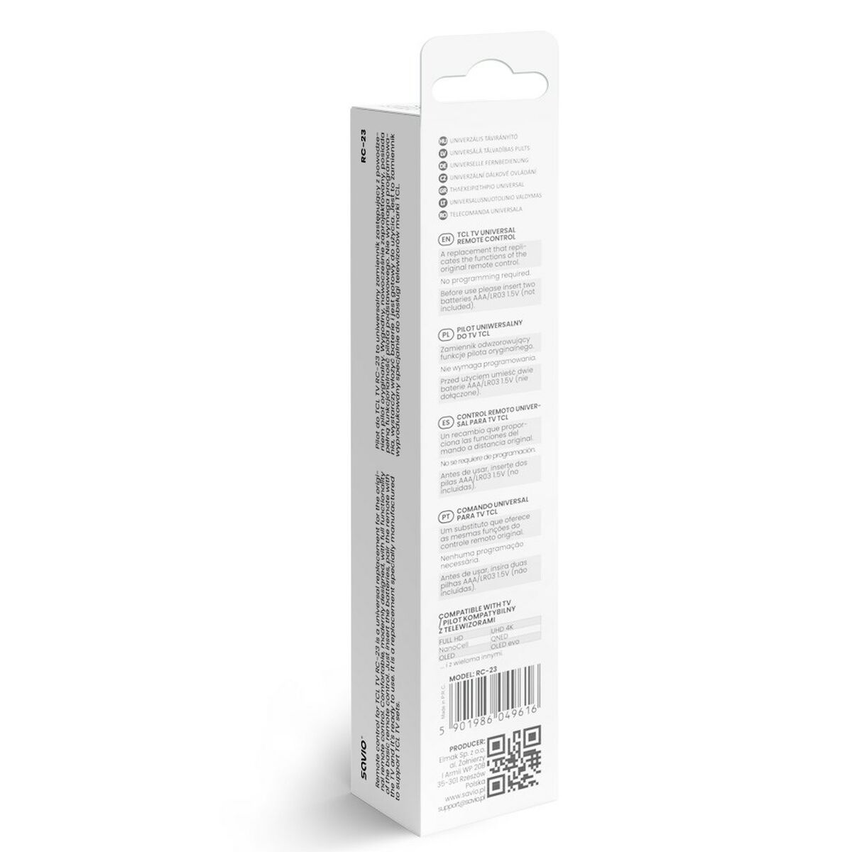 Mando a Distancia Universal Savio RC-23 Negro