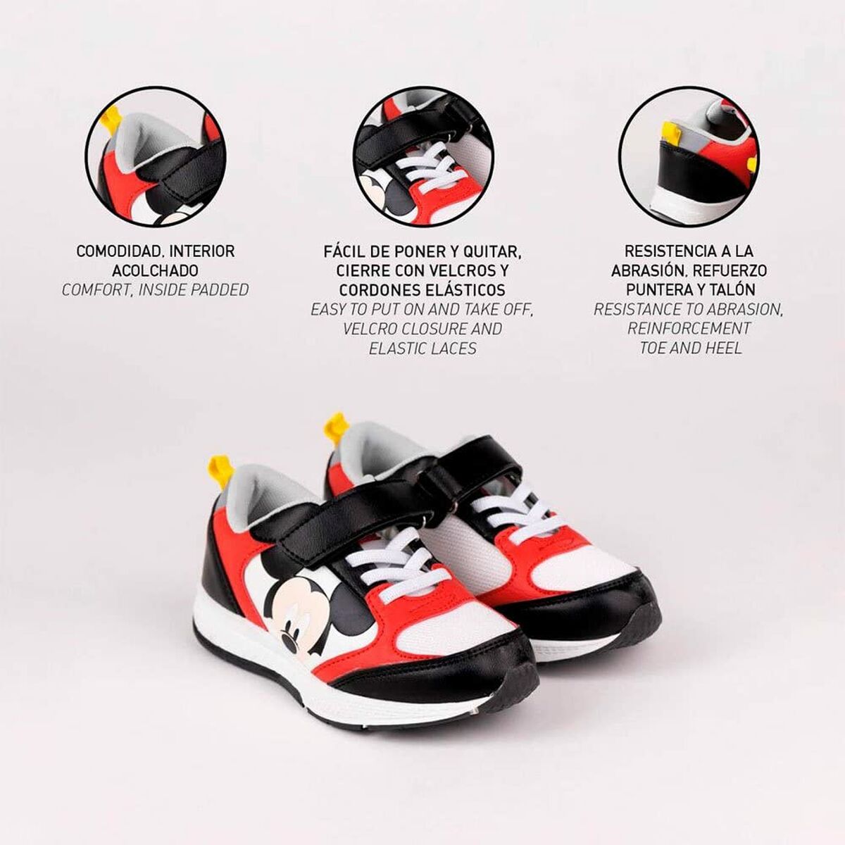 Zapatillas Deportivas Infantiles Mickey Mouse Negro Rojo 27