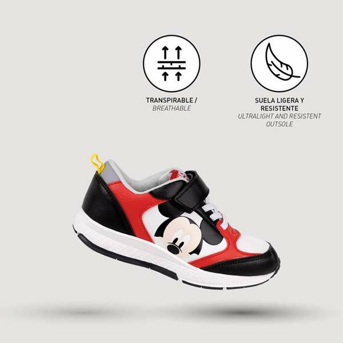 Zapatillas Deportivas Infantiles Mickey Mouse Negro Rojo 27
