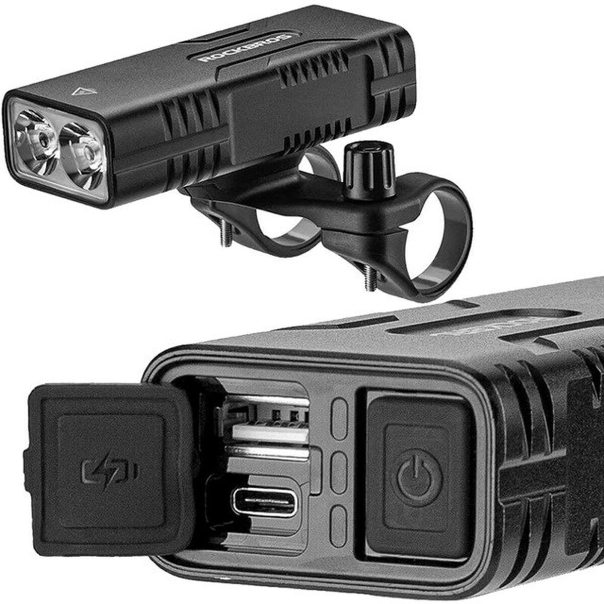 Linterna LED para Bicicleta Rockbros Luz de bicicleta con función de powerbank