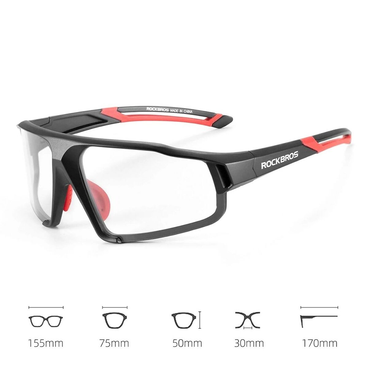 Gafas de Ciclismo Rockbros 163749 Negro Rojo