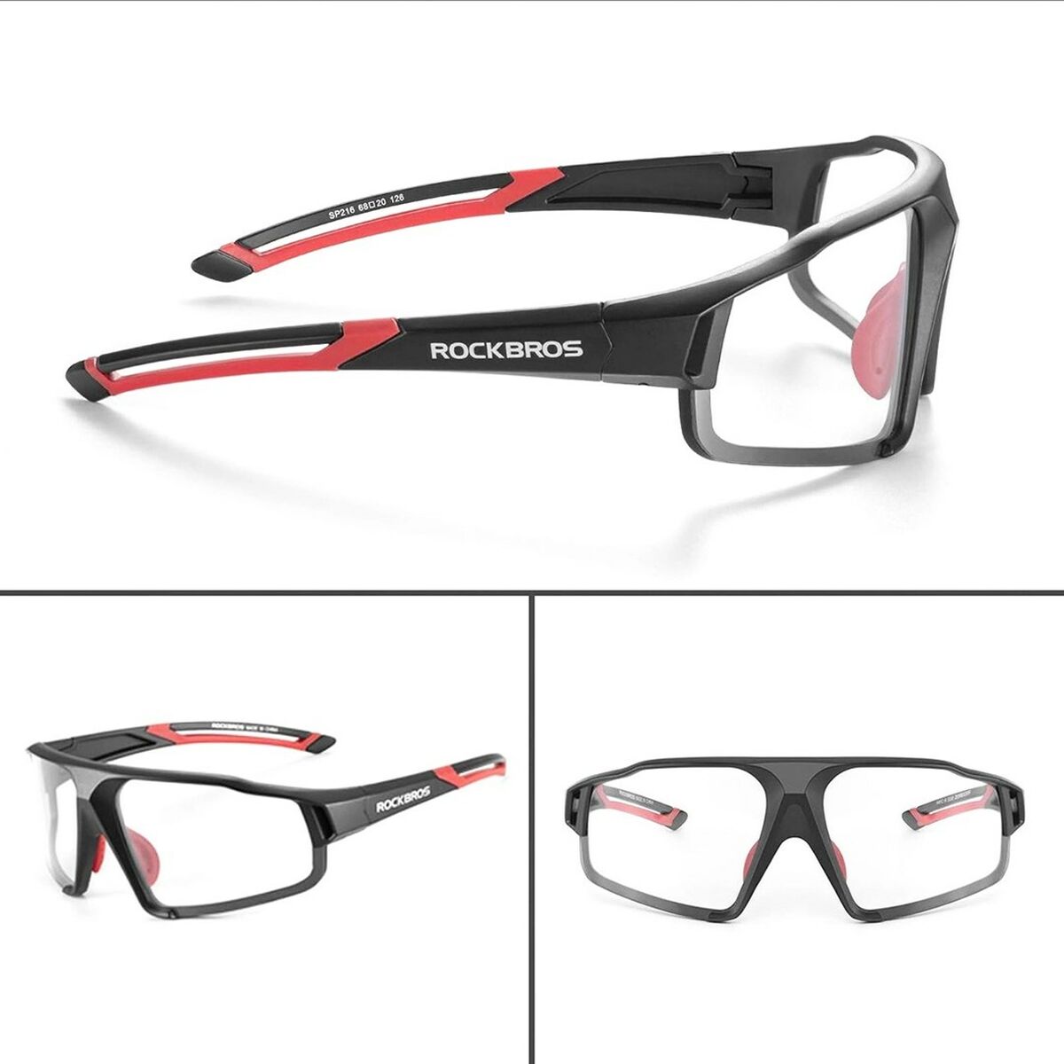 Gafas de Ciclismo Rockbros 163749 Negro Rojo
