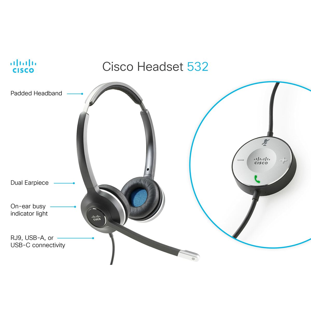 Teléfono IP CISCO CP-HS-W-532-RJ=