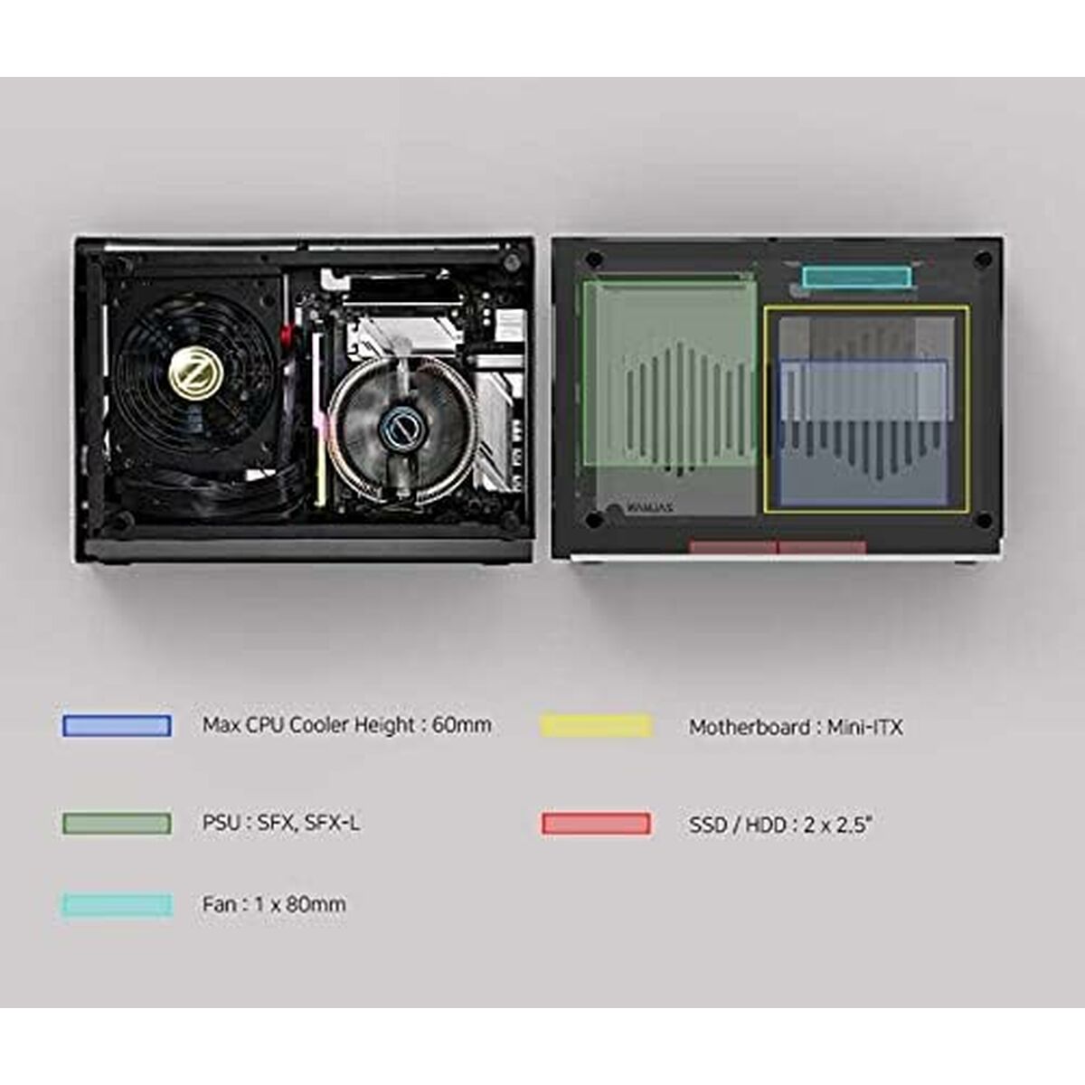Caja Semitorre ATX Zalman M2 MINI SILVER Plata