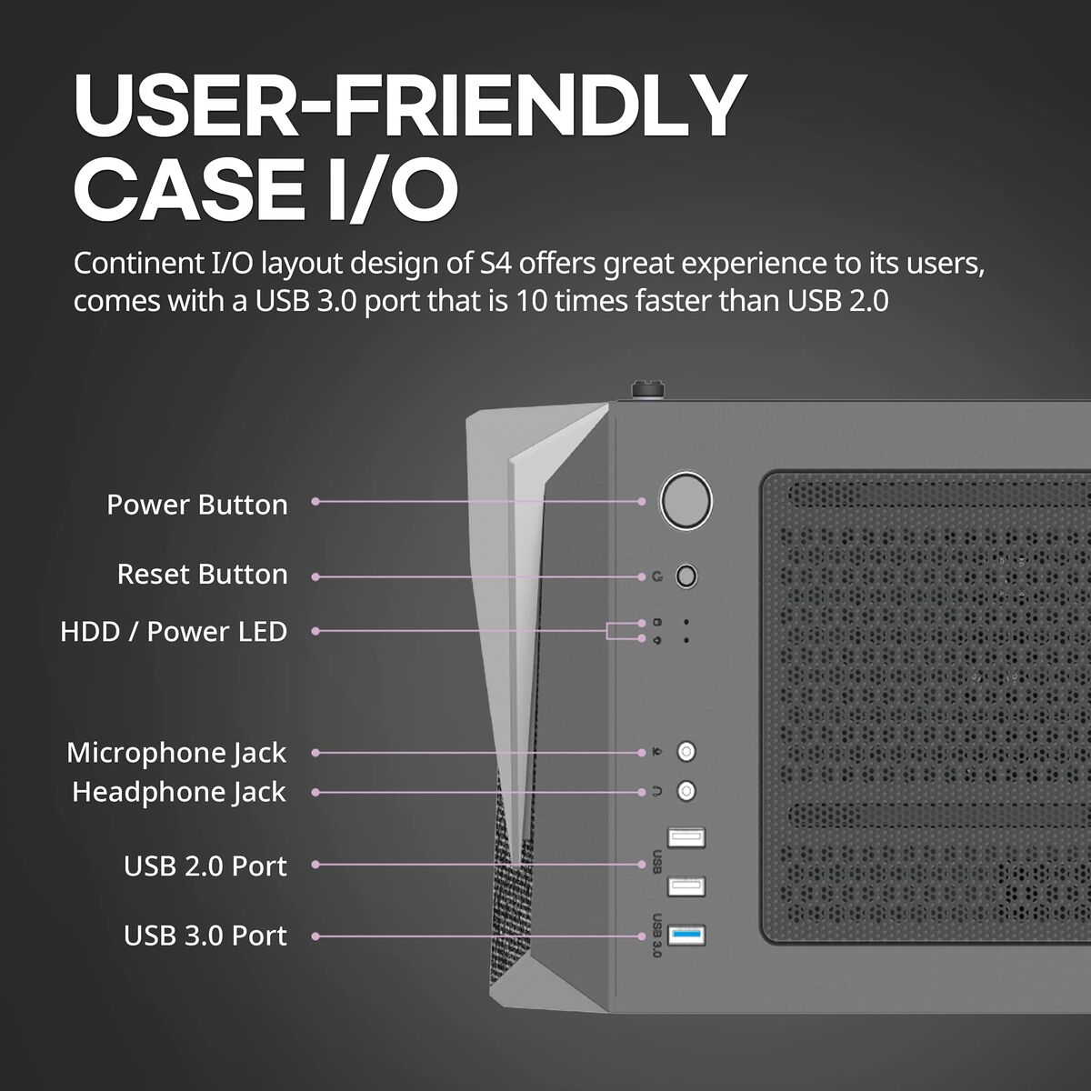 Caja Semitorre ATX Zalman S4 Plus Negro